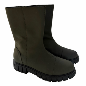 free People Shoe The Bear Rebel High Shaft Sz 40 Mat Leather Boot Khaki Green